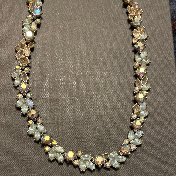 Vintage Trifari rhinestone Blue and Silver choker Necklace MISSING Rhinestones - Picture 2 of 4